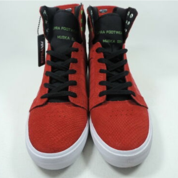 Supra SKYTOP Mens Shoes Red Black - Picture 5 of 8